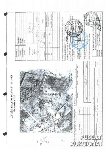 2/3 dalies žemės ūkio paskirties sklypas Raseinių r. sav., Vosiliškio k. pradinė kaina 256 EUR