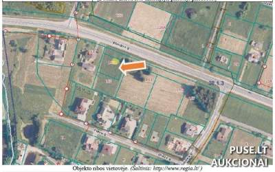 Žemės sklypas Raseiniuose, Vilniaus g. 163A — 0,12 ha, pradinė kaina 5 120 EUR