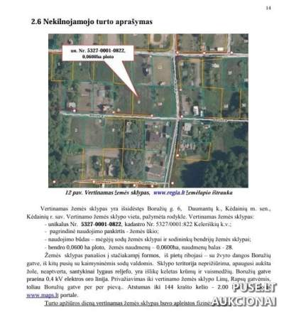 Žemės sklypas Kėdainiuose (Daumantų k.), Boružių g. 6 – 1/2 dalis, pradinė kaina 812 EUR