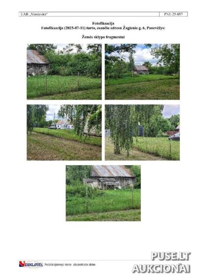 Žemės sklypas Panevėžyje, Žagienio g. 6 – 3/8 dalis, 0,29 ha, pradinė kaina 12 000 EUR