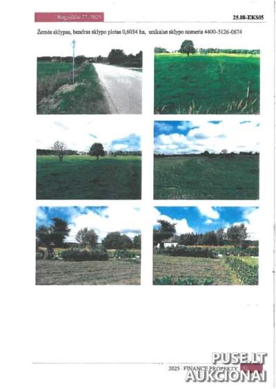 Žemės sklypas Vilniuje (Dusinėnų k., 0,60 ha) - pradinė kaina 446 €