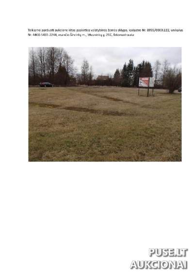 Žemės sklypas Širvintų mieste, Musninkų g. 21C – pradinė kaina 72 970 EUR