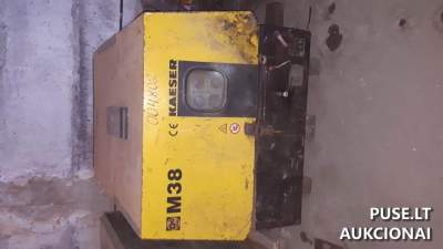 Naudotas kompresorius Kaeser Kaune – pradinė kaina 2240 EUR, aukcionas 2025-11-13