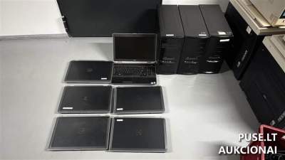 Vilniuje: naudoti stacionarūs ir nešiojami kompiuteriai (6 DELL Latitude), pradinė kaina 150 EUR