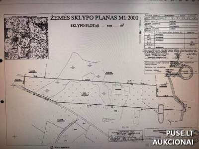 Žemės ūkio paskirties sklypo dalis Lazdijų rajone, Mikyčių kaime, 4.95 ha, pradinė kaina 4640 EUR