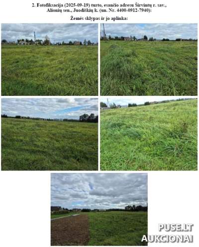 Žemės ūkio paskirties sklypas Širvintų rajone, Juodiškių kaime, pradinė kaina 432 EUR