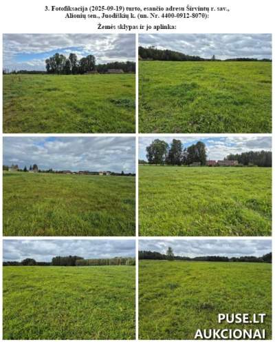 Parduodamas 0.45 ha žemės ūkio sklypas Širvintų rajone, Juodiškių kaime, pradinė kaina 304 EUR