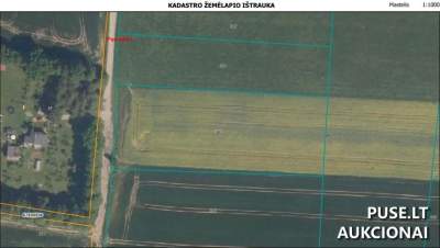 Žemės ūkio paskirties žemės sklypas Pasvalio r. sav., Zvanagalos vs. pradinė kaina 4640 EUR