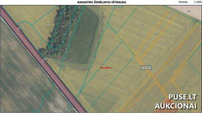 Žemės ūkio paskirties sklypas Pasvalio rajone, Nokonių kaime, 0.5840 ha, pradinė kaina 3920 EUR