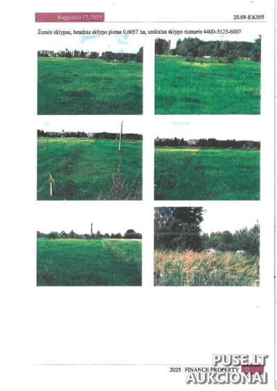 Žemės ūkio sklypo dalis Vilniaus rajone, Dusinėnų k., pradinė kaina 337 EUR