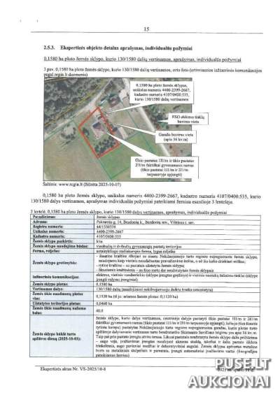 Žemės sklypo dalis Vilniaus rajone, Bezdonių k., Pakrantės g. 14, parduodama nuo 44400 EUR