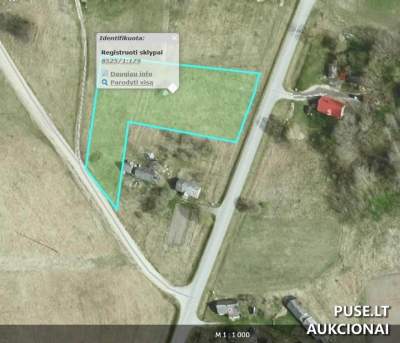 1/2 dalis žemės ūkio paskirties sklypo Šalčininkų r. Pulstakų k. parduodama už 246 EUR