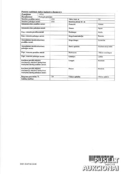 Parduodamas 0.2014 ha žemės sklypas Katyčiuose, Šilutės r. su pastatais, pradinė kaina 10960 EUR aukcione