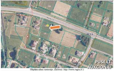 Žemės sklypas Raseinių mieste, Vilniaus g. 163A, pradinė kaina 4096 EUR – vienbučių namų statybai