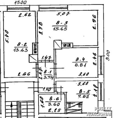 Pigus 53.35 kv.m butas Šiaulių rajone, Tulminų kaime, pradinė kaina 180 EUR