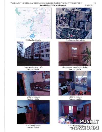 1/2 dalis 3 kambarių buto Marijampolėje, Suvalkiečių g. 5, pradinė kaina 26400 EUR