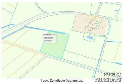 Žemės ūkio sklypas Pagėgių savivaldybėje, Plaušvarių kaime, pradinė kaina 6400 EUR