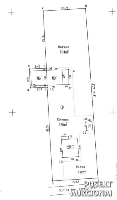 Pigūs 53.55 kv.m. buto pardavimas aukcione Biržų rajone 1125 EUR pradinė kaina