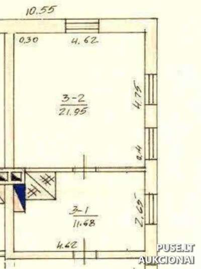 Parduodamas pigus butas Katyčiuose, Šilutės rajone, 33.63 kv.m, pradinė kaina 370 EUR
