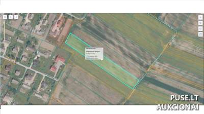 Žemės ūkio paskirties 0.5611 ha sklypo 1/6 dalis Pasvalio r. sav., Girsūdų k., pradinė kaina 293 EUR