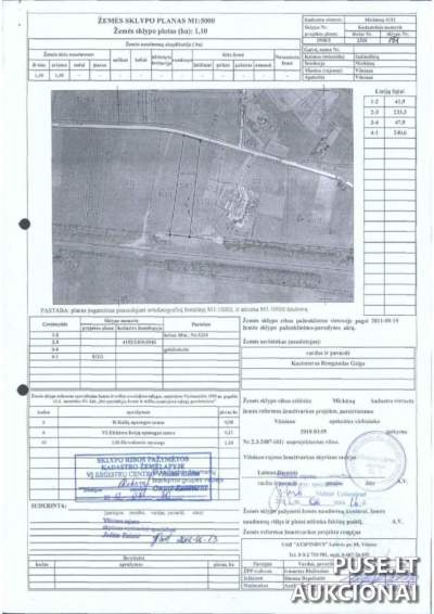 Žemės sklypo dalis (1/3) Vilniaus r. sav. Sadūniškių k. aukcionas pradedant 5808 EUR