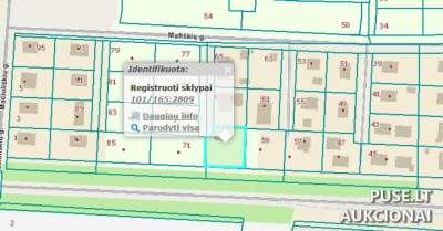 Žemės sklypas Matiškių g. 69, Vilniuje, 0.1021 ha, vienbučių namų statybai, pradinė kaina 30000 EUR