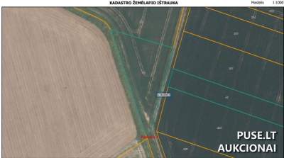 Žemės ūkio paskirties sklypas Pasvalio rajone, Vingrelių kaime, pradinė kaina 1500 EUR