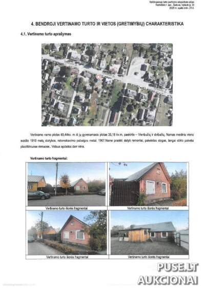 Parduodamas 2 kambarių gyvenamasis namas Radviliškio r., Šeduvos m., Vytauto g. 29, pradinė kaina 6780 EUR