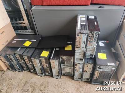 Naudotų kompiuterių 16 vnt. komplektas aukcione Biržuose, startinė kaina 241 EUR
