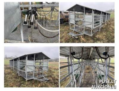 Mobili aštuonių vietų melžimo aikštelė Motech8 Molėtų r. sav., pradinė kaina 6415 EUR