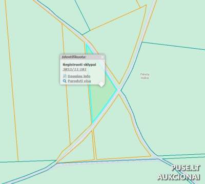 Parduodamas 0.57 ha miškų ūkio paskirties žemės sklypas Varėnos r. Paručių k. už 1000 EUR