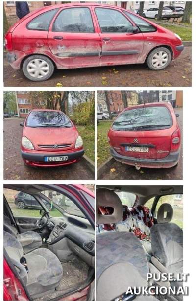 Keleivinis automobilis Citroen Xsara Picasso parduodamas aukcione nuo 300 EUR
