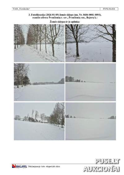 Parduodamas žemės ūkio sklypas Švenčionių r. sav. Bajorų kaimo apskrityje, pradinė kaina 800 EUR