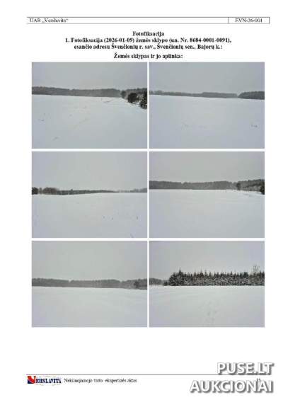 Žemės ūkio paskirties sklypas Švenčionių rajone, Bajorų kaime, pradinė kaina 2000 EUR