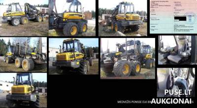 Ponsse ELK 8W medvežis aukcione Kauno rajone pradine kaina 30100 EUR