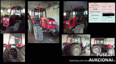 Ratinis traktorius MTZ 920.4 Kauno rajone, pradinė kaina 10100 EUR, bloga būklė