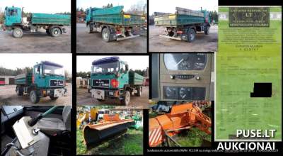 Sunkiasvoris krovininis automobilis MAN 17.232 su valytuvu Kauno rajone, pradinė kaina 10000 EUR