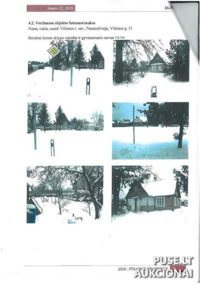 1/4 dalis 0.20 ha žemės sklypo Vilniaus r. Nemenčinėje, Vilniaus g. 31, pradinė kaina 10240 EUR