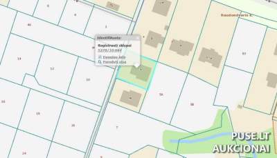 Žemės sklypo dalis Kauno rajone, Didvyrių kaime, Vėjo g. 3, pradinė kaina 63600 EUR, parduodama aukcione