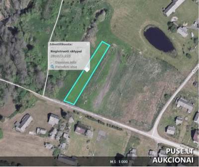 Parduodamas 0.08 ha žemės ūkio paskirties sklypas Varėnos rajone, Pamusių kaime, pradinė kaina 328 EUR