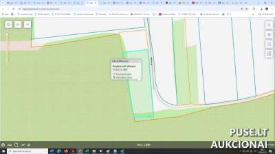 Žemės ūkio paskirties žemės dalis Trakų rajone, Onuškio miestelyje, pradinė kaina 160 EUR