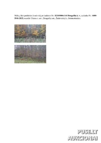 Valstybinės žemės sklypas Utenos r. sav., Žadavainių k., parduodamas aukcione nuo 3164 EUR
