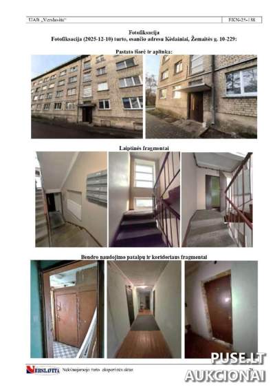 Parduodamas butas Kėdainiuose, Žemaitės g. 10, pradinė kaina 4800 EUR - Investicija remontui