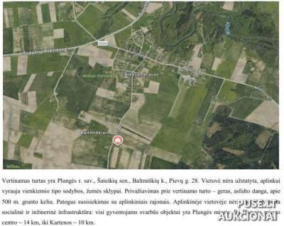 Žemės sklypas Plungės rajone, Baltmiškių kaime, Pievų g. 28, parduodamas aukcione nuo 48000 EUR
