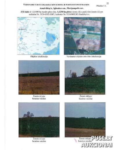 Žemės ūkio paskirties sklypo dalis Marijampolės r. Amalviškių k. 1.1250 ha už 3840 EUR