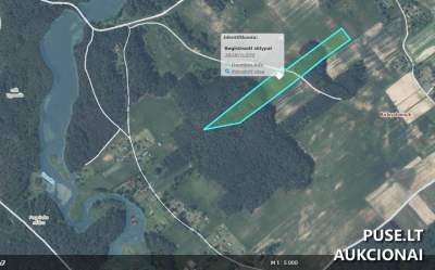 Žemės ūkio paskirties sklypo dalis 1.19025 HA Varėnos rajone, Butvydonių kaime, pradinė kaina 2800 EUR