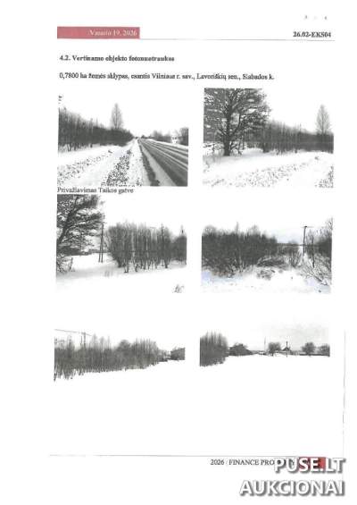 Parduodamas 0.78 ha žemės ūkio paskirties sklypas Slabados kaime, Vilniaus rajone, pradinė kaina 4800 EUR