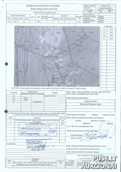 Žemės sklypo dalis (1/3) Vilniaus r. sav., Vališkių k. aukcionas, pradinė kaina 491 EUR