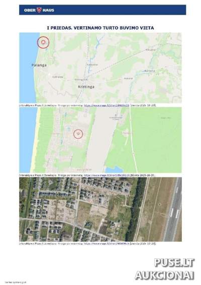 Žemės sklypo dalis Palangoje 0.2576 ha, pradinė kaina 24000 EUR, moketojų nemokumo aukcionas