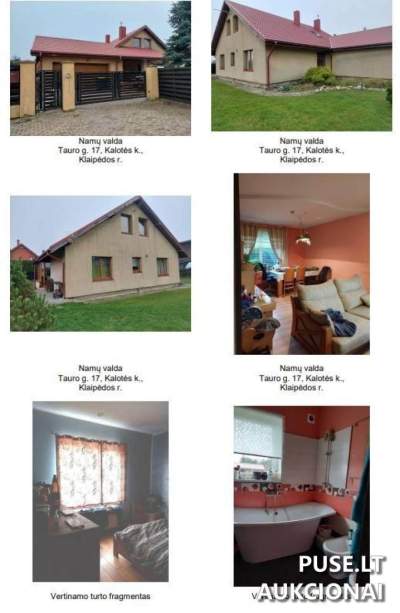 Gyvenamojo namo dalis (1/4) Klaipėdos r. sav. Kalotėje, pradinė kaina 36600 EUR